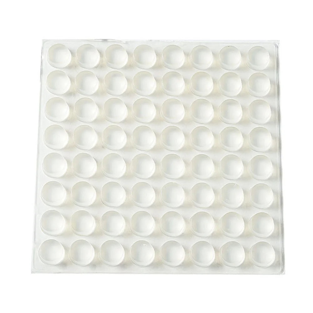 64Pcs 12*4mm Transparent Self Adhesive Silicone Furniture Anti-collision Round Pads Cabinet Door Bumpers Anti-impact Damper Dots - 1