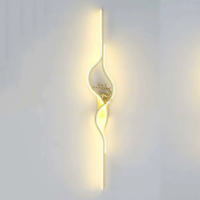 60cm Linear Wall Light Bedroom Living Room Sofa Background Sconce Decorative Lamp - Golden / Left - 1