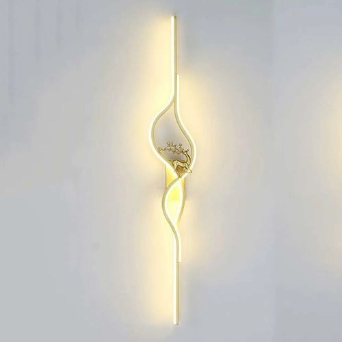 80cm Linear Wall Light Bedroom Living Room Sofa Background Sconce Decorative Lamp - Golden / Left - 1