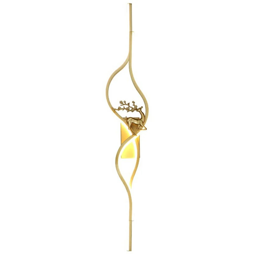 80cm Linear Wall Light Bedroom Living Room Sofa Background Sconce Decorative Lamp - Golden / Left - 2