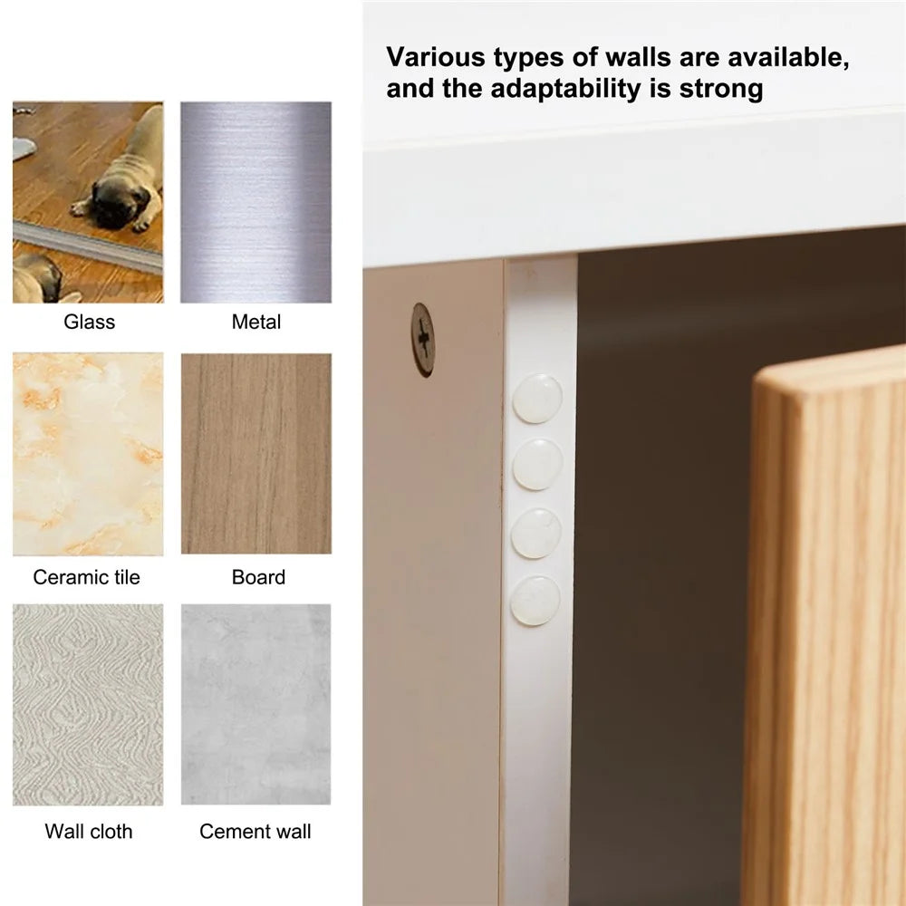 100Pcs 10*2mm Self Adhesive Clear Silicone Home Furniture Damper Dots Anti-collision Cabinet Door Bumpers Round Pads - 6