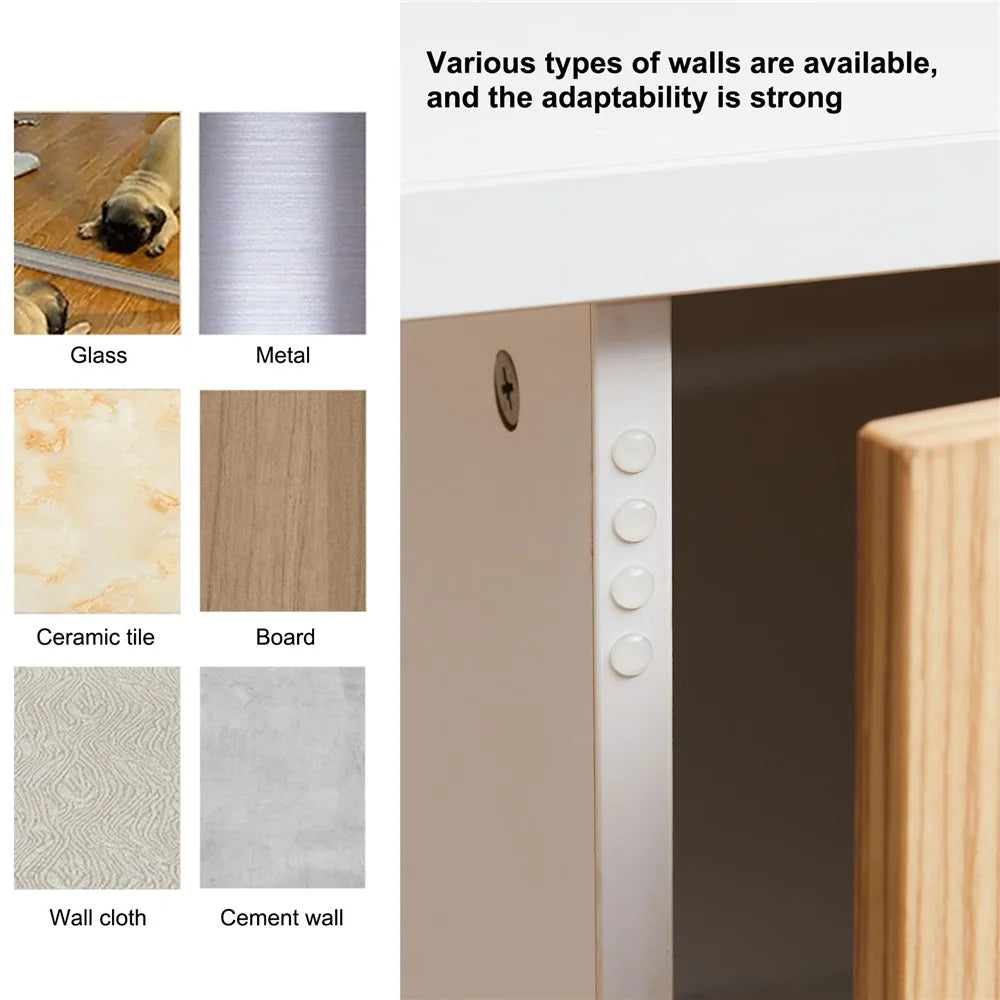 100Pcs 8*2.5mm Home Furniture Anti-collision Damper Dots Self Adhesive Clear Silicone Cabinet Door Bumpers Round Pads - 6