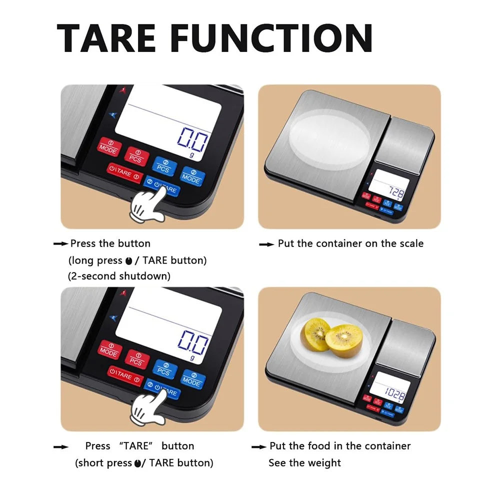 Dual Platform Digital Kitchen Scale 5kg  /  0.01g High Precision for Food Jewelry Baking Weighing - 7