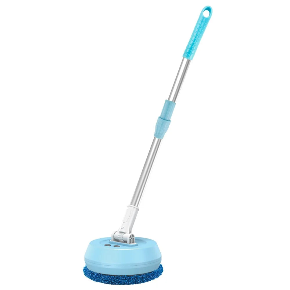 138cm Extendable Long Handle Electric Window Cleaner Wet and Dry Use Wireless Rotating Mop - Blue - 1
