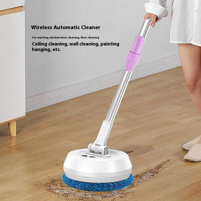 138cm Extendable Long Handle Electric Window Cleaner Wet and Dry Use Wireless Rotating Mop - Blue - 6