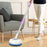 138cm Extendable Long Handle Electric Window Cleaner Wet and Dry Use Wireless Rotating Mop - Blue - 7