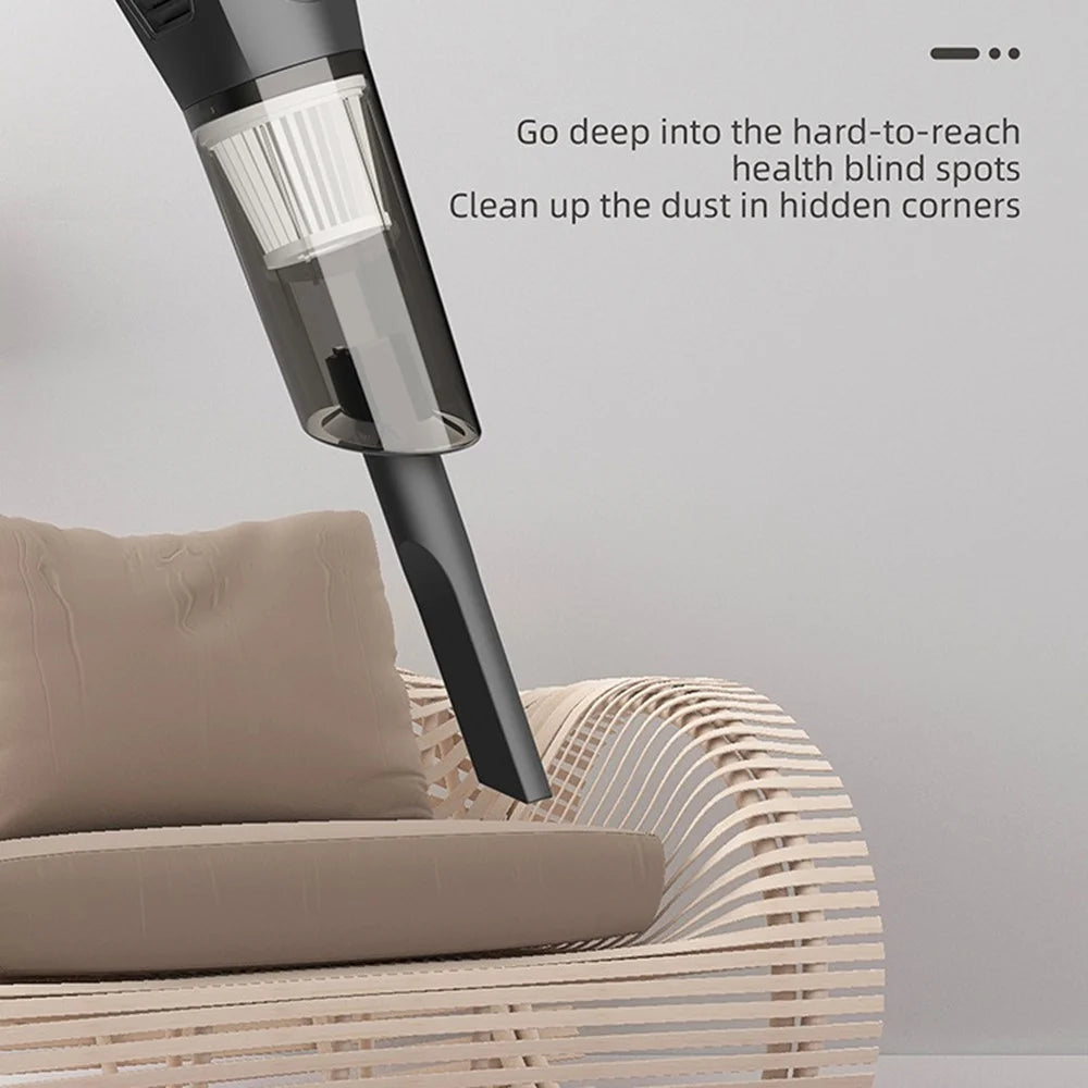 7.4V Handheld Vacuum Cleaner Multifunctional Cordless Powerful Suction Dust Blower for Car Home - Black - 4