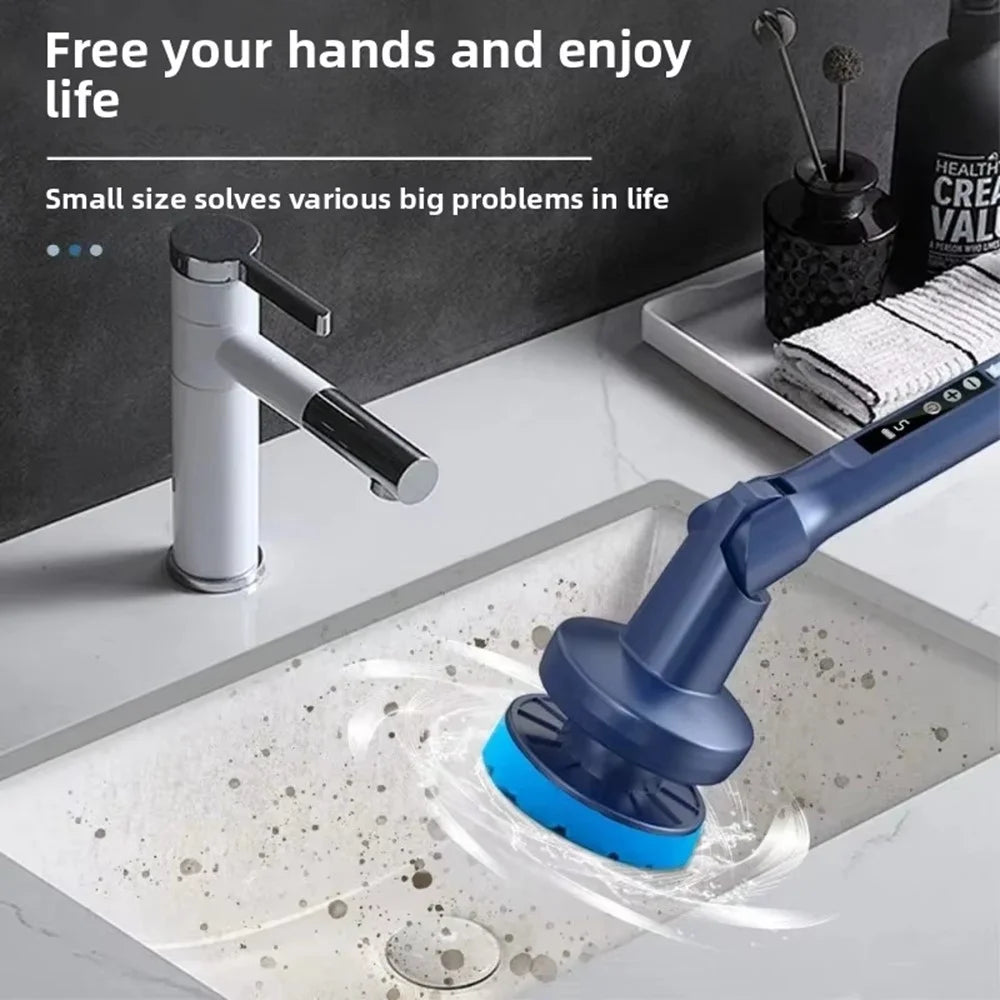Multifunction Electric Cleaning Brush 5 Speeds Auto Rotating Cordless Handheld Cleaner for Glass Kitchen Bathroom - 3