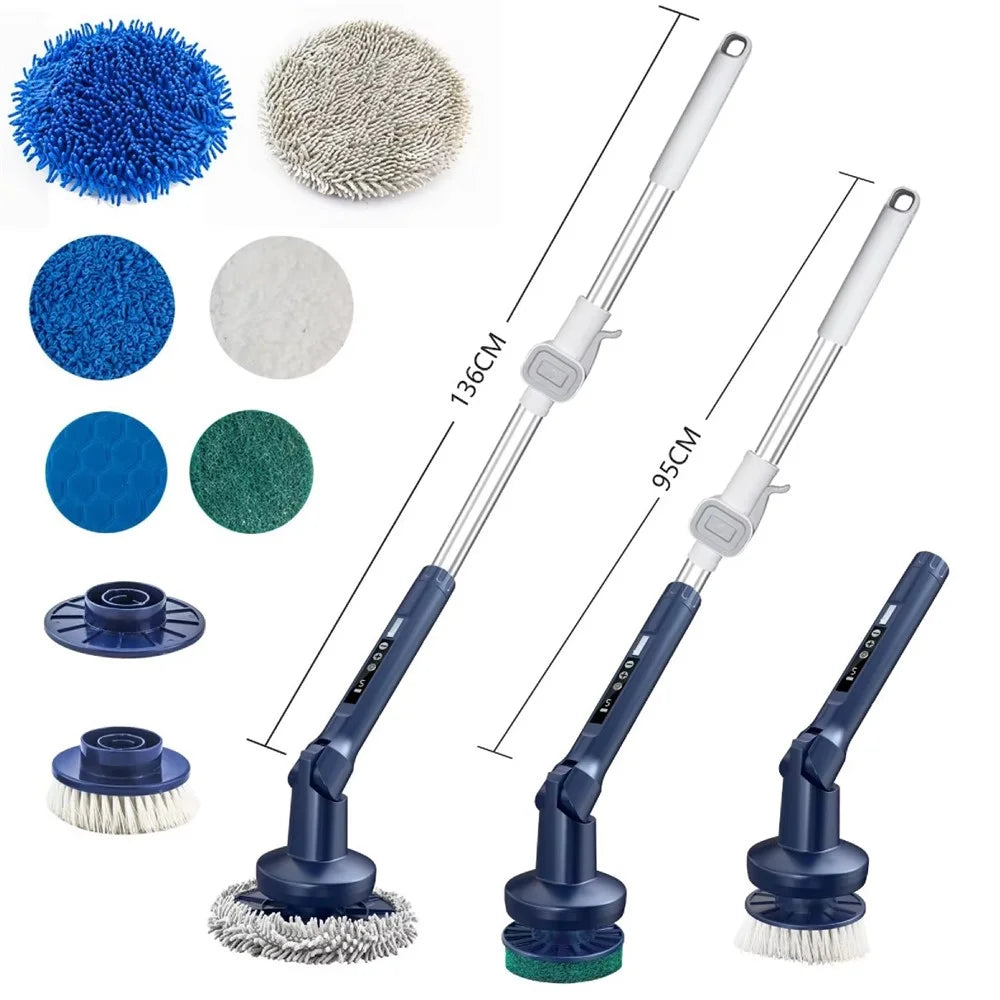 Multifunction Electric Cleaning Brush 5 Speeds Auto Rotating Cordless Handheld Cleaner for Glass Kitchen Bathroom - 7