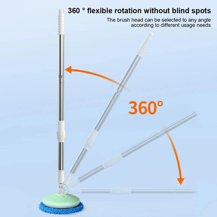 174cm Extendable Pole Cordless Electric Window Cleaner with Squeegee Wet Dry Use for Windows Doors Floors - Blue - 6