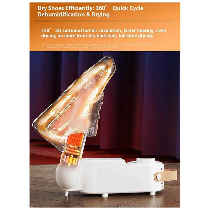 Foldable Electric Shoe Dryer Smart Shoes Dehumidifier with Timer Function Boots Socks Warmer, EU Plug - 6