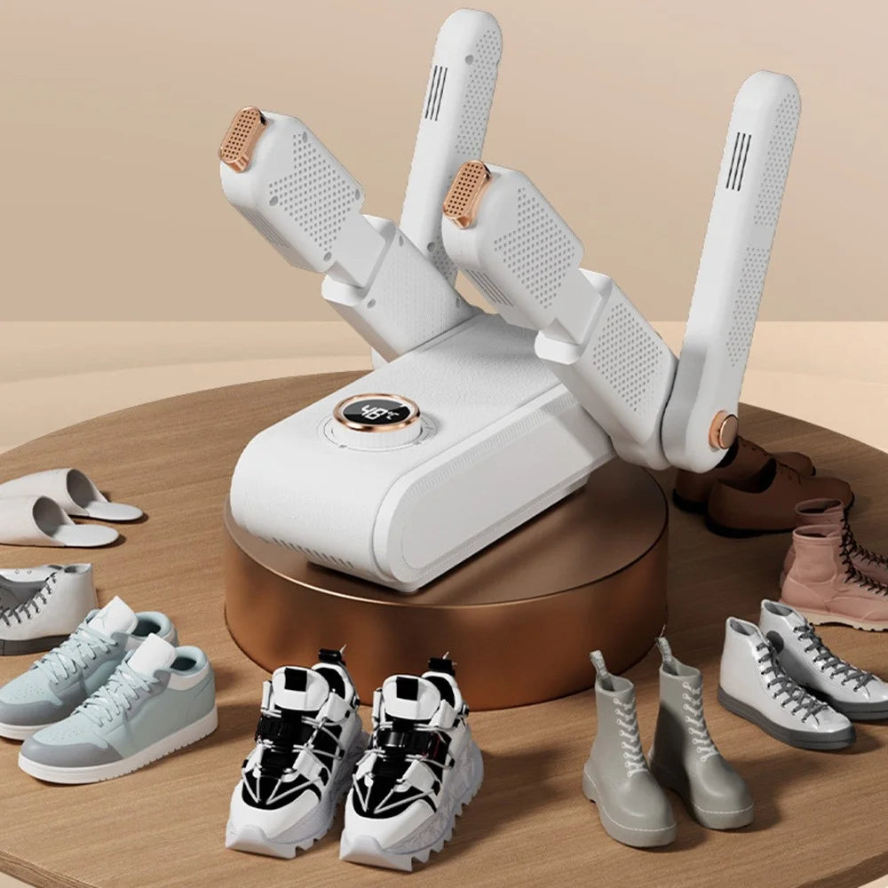4 Arms Intelligent Timer Shoe Dryer Quick Drying Dehumidification Foldable Shoes Drying Machine, EU Plug - 4
