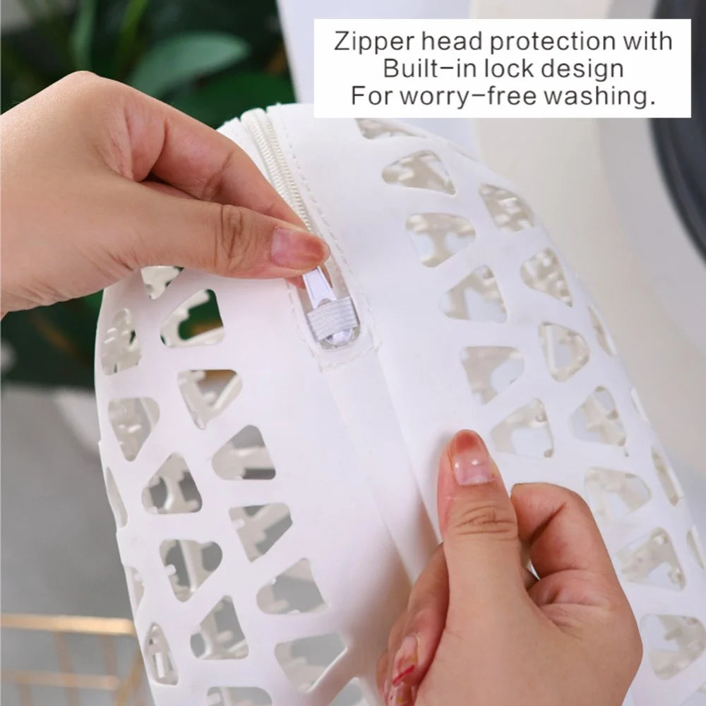 TPE Shoes Washing Bag for Washing Machine Laundry Bag for Sneakers Canvas Running Shoes Up To 33cm - Grey - 3