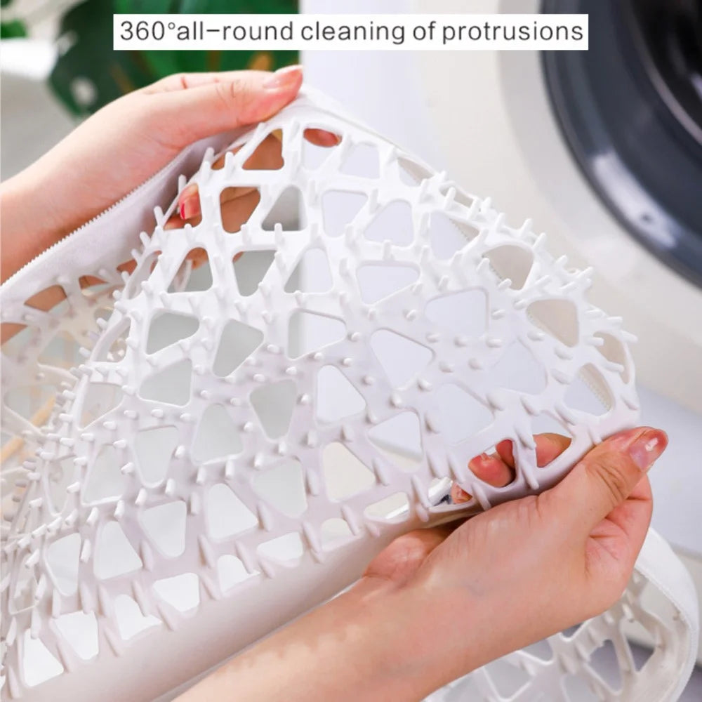 TPE Shoes Washing Bag for Washing Machine Laundry Bag for Sneakers Canvas Running Shoes Up To 33cm - Grey - 4