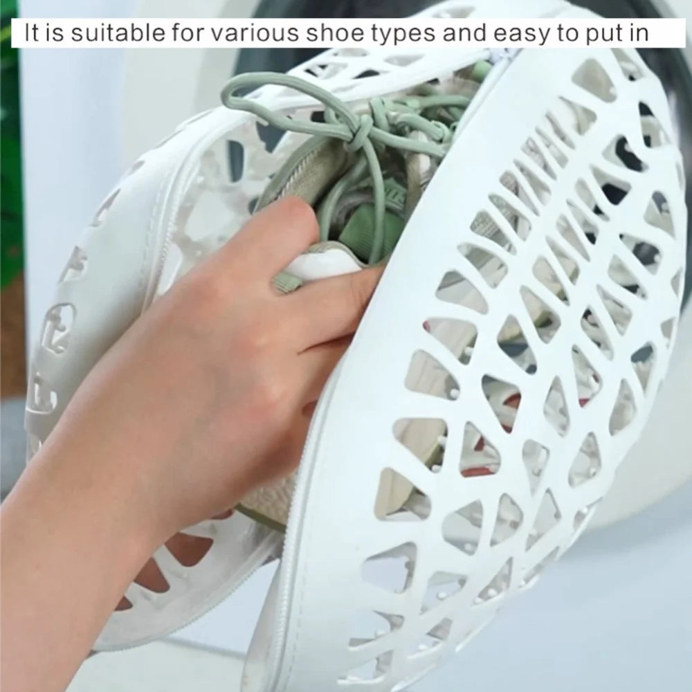 TPE Shoes Washing Bag for Washing Machine Laundry Bag for Sneakers Canvas Running Shoes Up To 33cm - Grey - 5