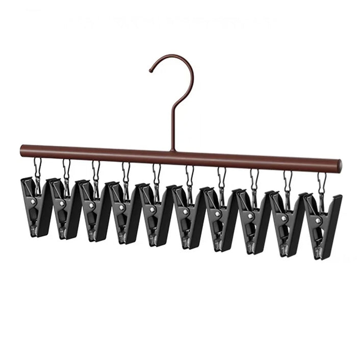 10 Clips Socks Hanger Retro Style Carbon Steel Drying Rack Multifunctional Laundry Organizer - 2