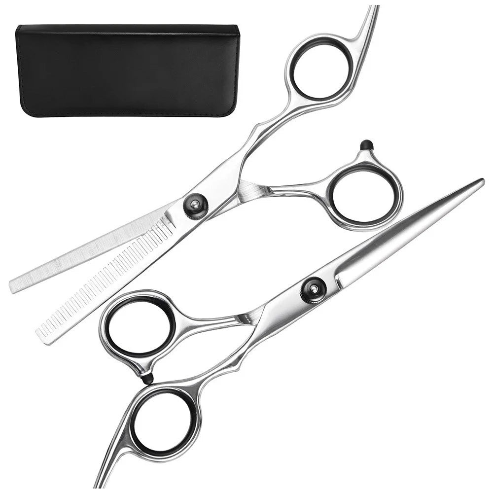 Y1 2Pcs Stainless Steel Hairdressing Scissors Professional Hair Cutting Kits Thinning Shears with Storage Bag - 1