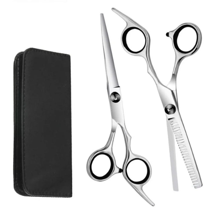 Y1 2Pcs Stainless Steel Hairdressing Scissors Professional Hair Cutting Kits Thinning Shears with Storage Bag - 2