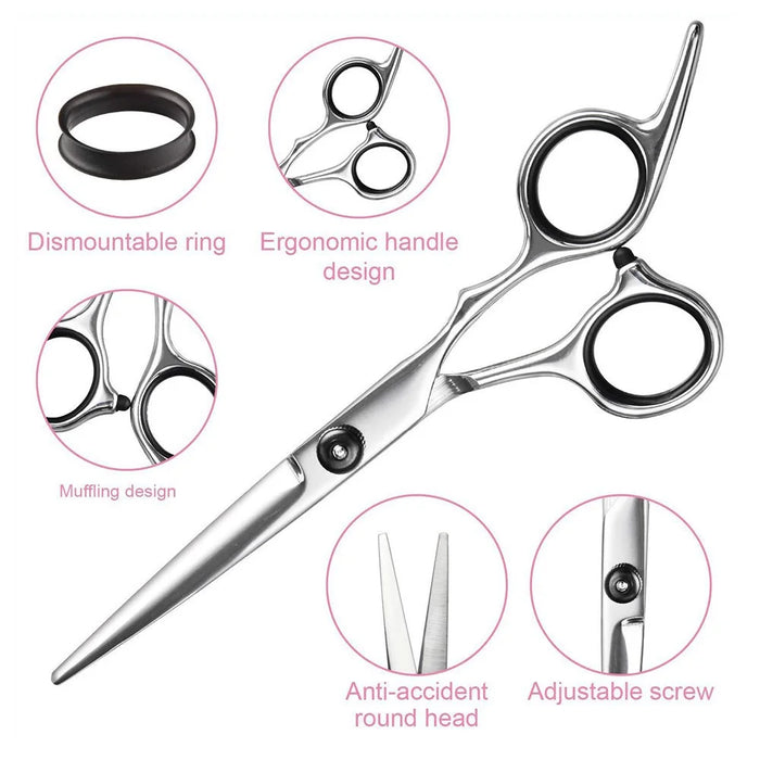 Y1 2Pcs Stainless Steel Hairdressing Scissors Professional Hair Cutting Kits Thinning Shears with Storage Bag - 3