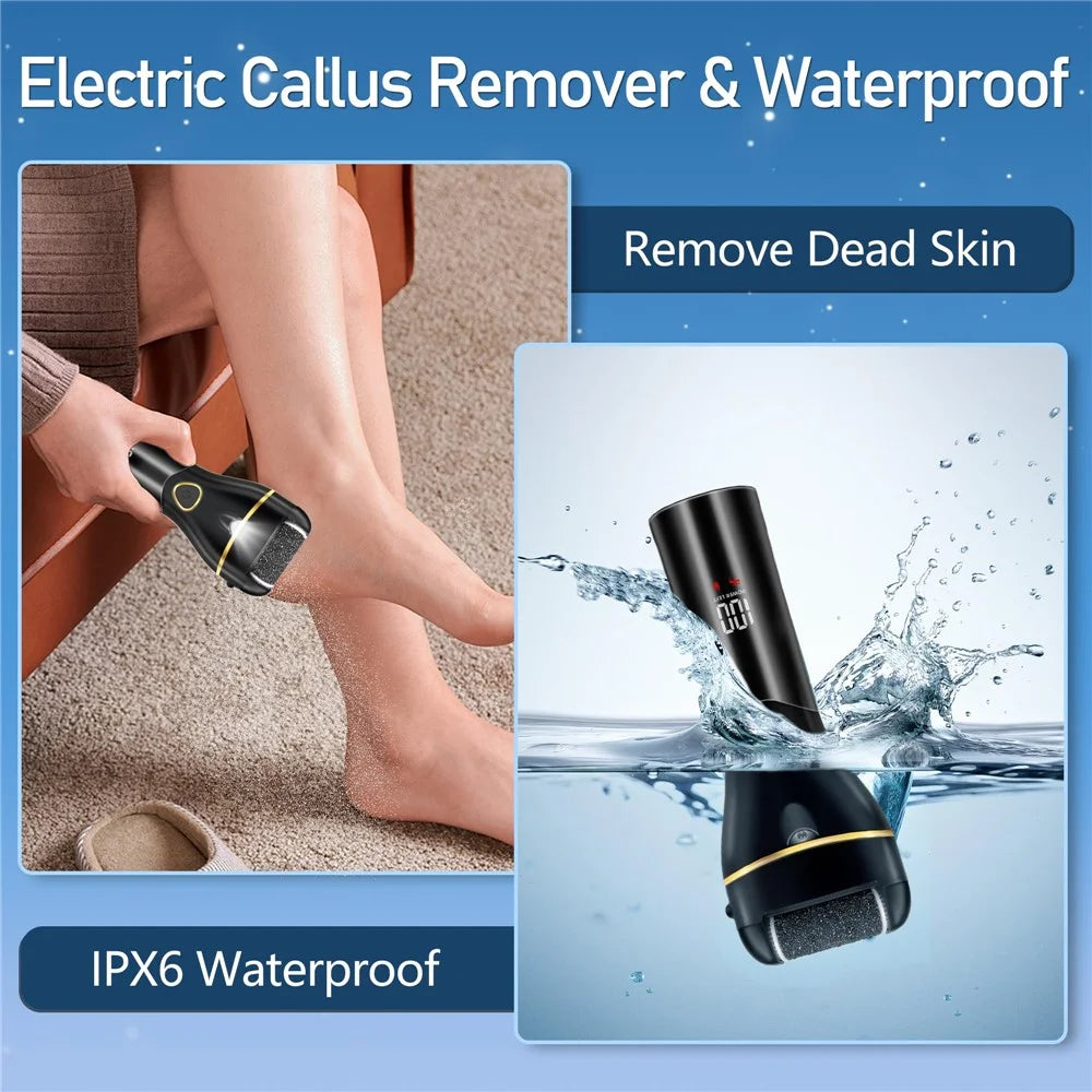 13Pcs Automatic Callus Remover Waterproof Electric Foot File Set for Home - Black - 4
