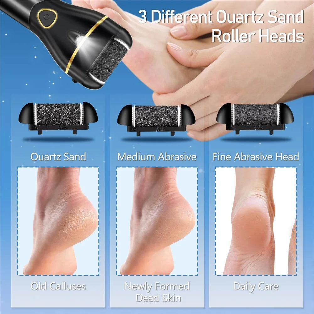 13Pcs Automatic Callus Remover Waterproof Electric Foot File Set for Home - Black - 5
