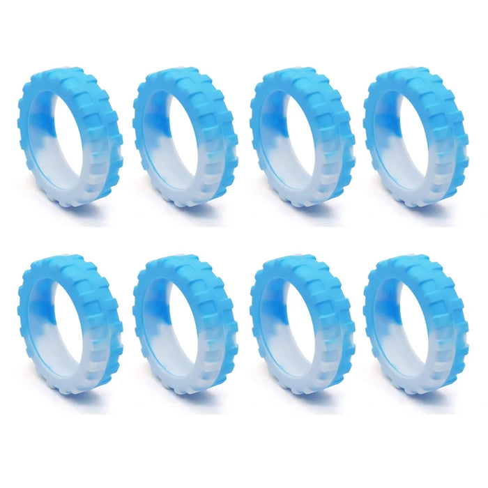 8Pcs 55-68mm Luggage Wheels Silicone Covers Noise Reduction Gradient Color for Suitcase Spinner Wheels - Blue White - 1