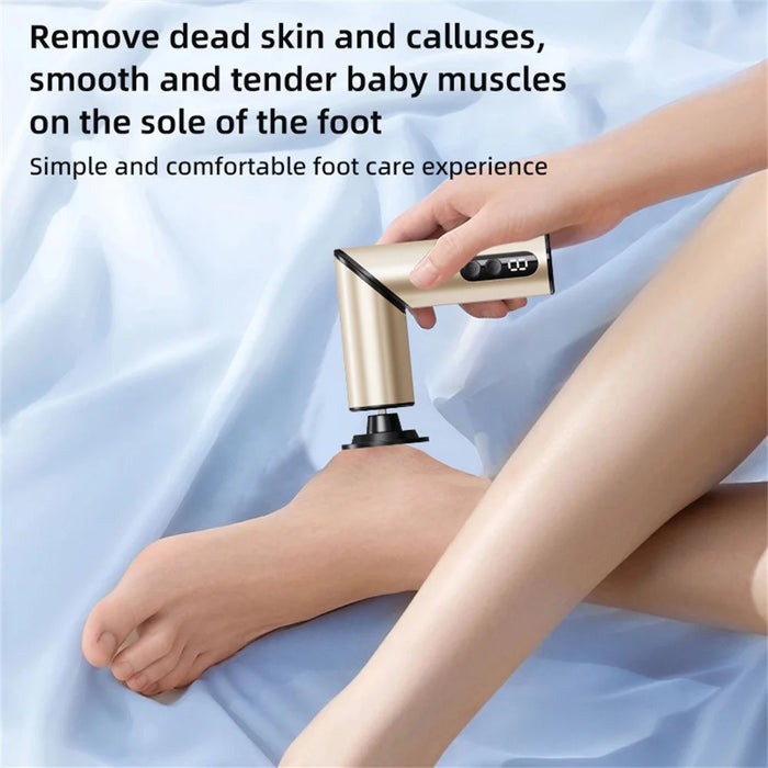 FR11 9 Levels Adjustable Electric Foot File Foldable Automatic Callus Remover Dead Skin Grinder Gift - Champagne - 3