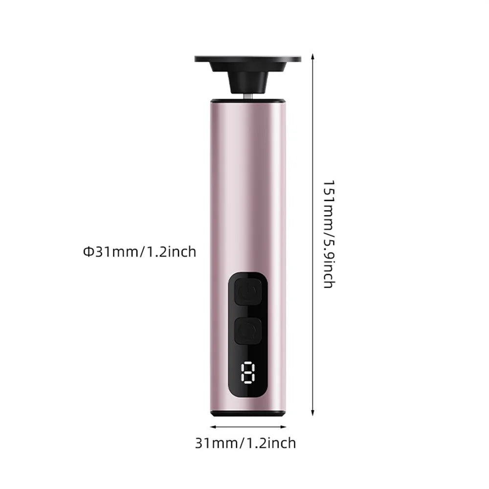 FR10 Portable Electric Foot File 9 Speed Settings LCD Display Callus Remover Aluminum Alloy Pedicure Tool Gift - Rose Gold - 7