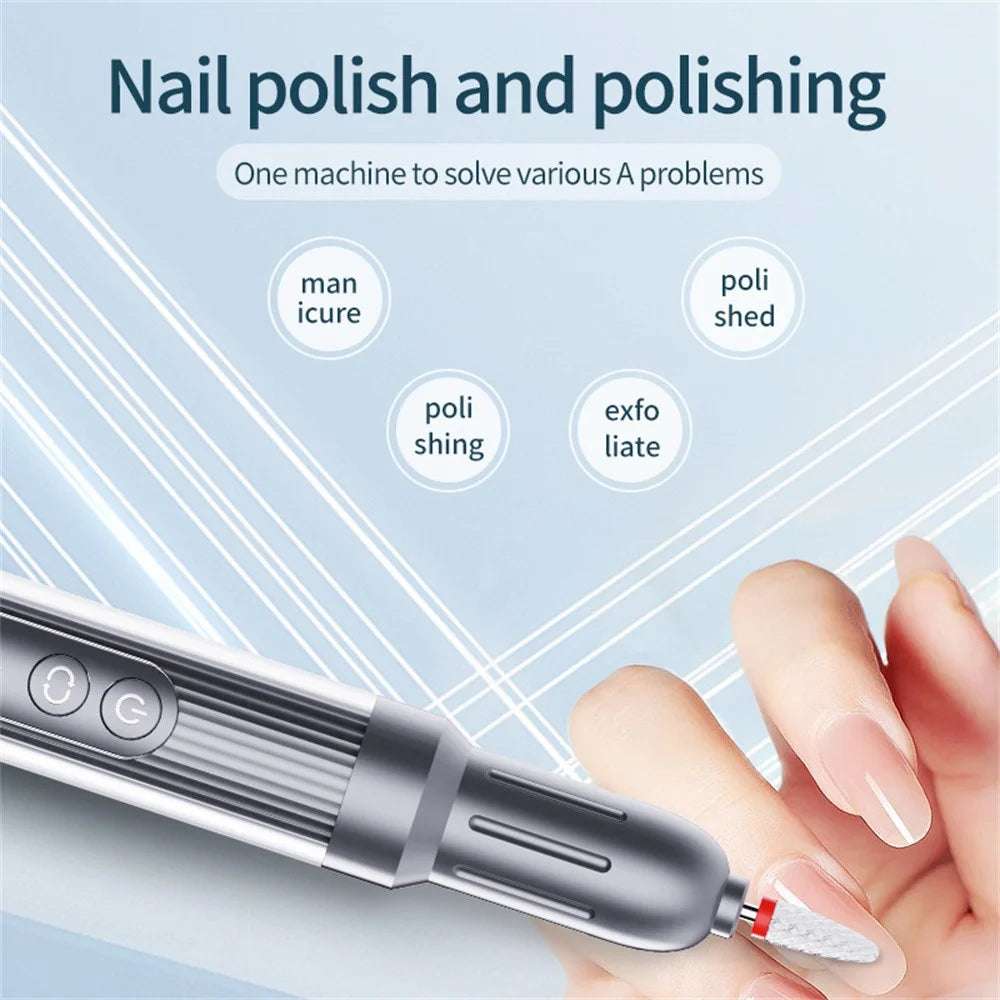 M8 Electric Nail File Portable Manicure Tool Gift 6 Speed Settings for Home / Salon Professional Nail Care Tool - 3