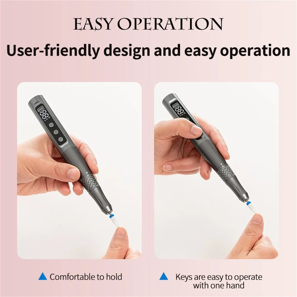 ND-10 Electric Nail Drill Machine Portable Manicure Pedicure Tool Gift Nail File Buffer Polisher - Pink - 6