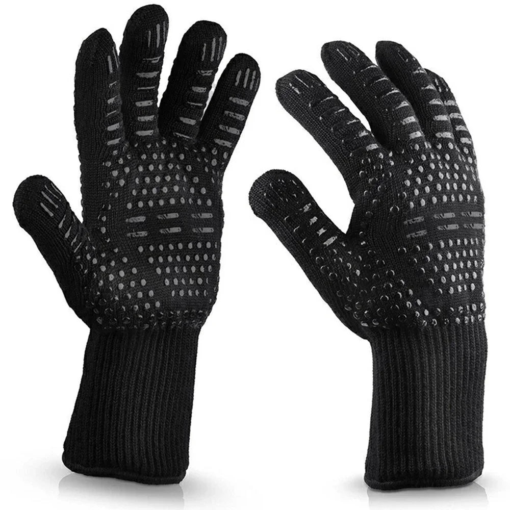 T-880 1Pair High Temperature Resistant Gloves BBQ Microwave Oven Heat Insulation Gloves for Cooking / Grilling / Baking - 1