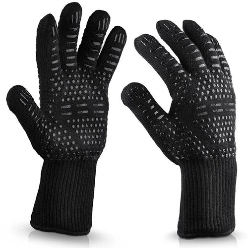 T-880 1Pair High Temperature Resistant Gloves BBQ Microwave Oven Heat Insulation Gloves for Cooking / Grilling / Baking - 1