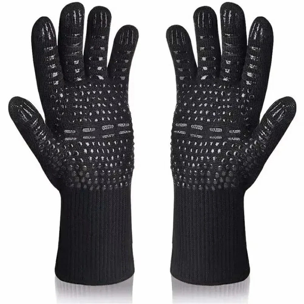 T-880 1Pair High Temperature Resistant Gloves BBQ Microwave Oven Heat Insulation Gloves for Cooking / Grilling / Baking - 2