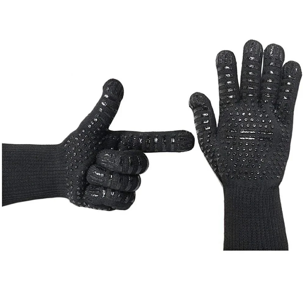 T-880 1Pair High Temperature Resistant Gloves BBQ Microwave Oven Heat Insulation Gloves for Cooking / Grilling / Baking - 3