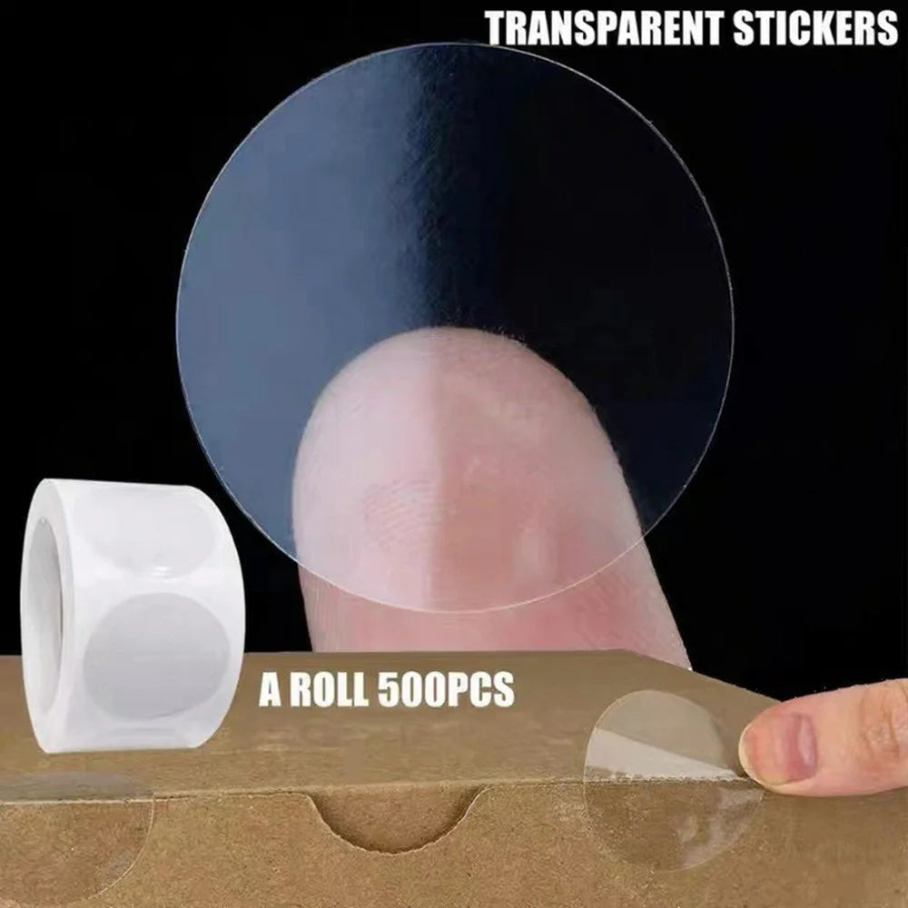 500Pcs / Roll 3cm Diameter 2.5C Thickness Transparent Stickers Round Self Adhesive Labels for Envelopes Gifts - 3