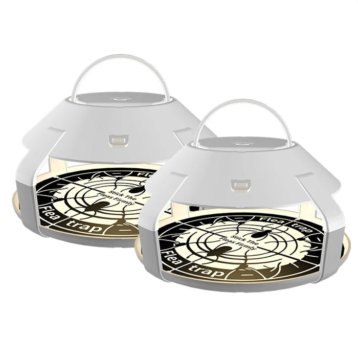 2Pcs Flea Trap Light Rechargeable LED Insect Light Sticky Catcher for Home - 2