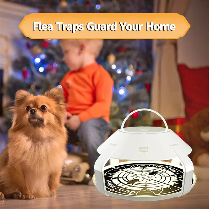 2Pcs Flea Trap Light Rechargeable LED Insect Light Sticky Catcher for Home - 4