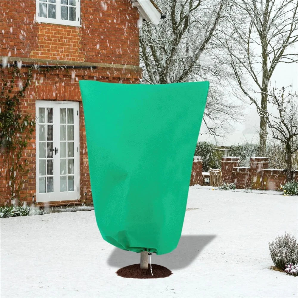 80 x 120cm Plant Frost Protection Cover Nonwoven Outdoor Windproof Warm Winter Freeze Guard for Greenhouse / Garden - Green - 2