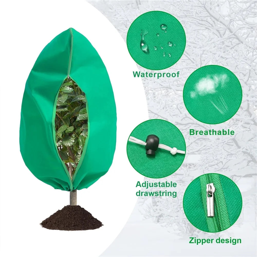 180 x 240cm Plant Frost Protection Cover Nonwoven Outdoor Windproof Warm Winter Freeze Guard for Greenhouse / Garden - Green - 5