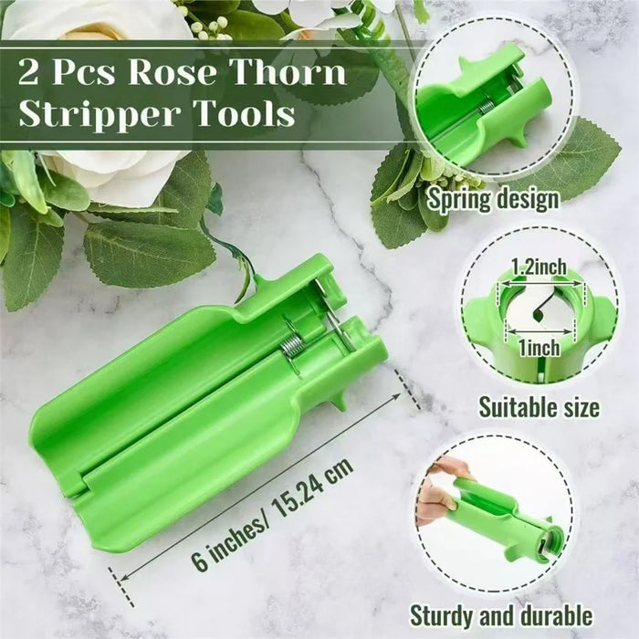 Rose Thorn Remover Tool Stem Stripper for Florists - Green - 4