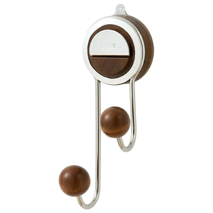 Suction Cup Hooks Multipurpose Wall Mounted Hangers for Bathroom / Kitchen / Living Room - Walnut - 1