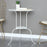 Round Side Table White Ceramic Top Thickened Iron Frame 3 Legs Sofa End Table for Living Room / Bedroom / Shop Decor - 3