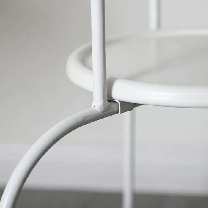 Round Side Table White Ceramic Top Thickened Iron Frame 3 Legs Sofa End Table for Living Room / Bedroom / Shop Decor - 6