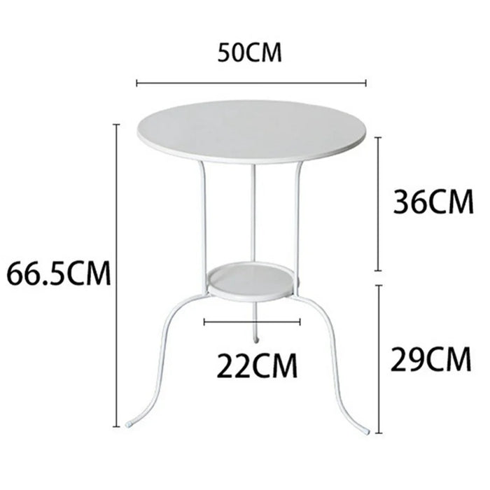 Round Side Table White Ceramic Top Thickened Iron Frame 3 Legs Sofa End Table for Living Room / Bedroom / Shop Decor - 7