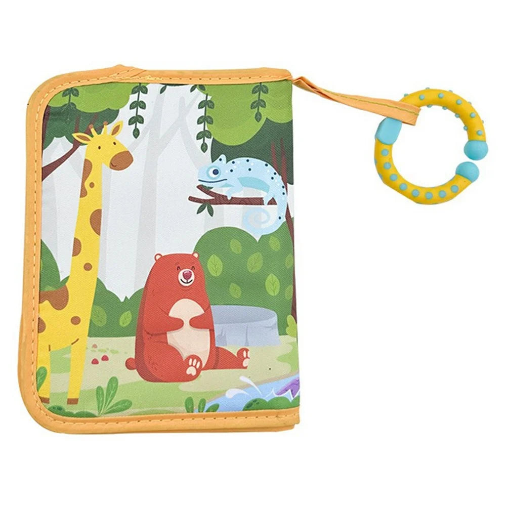 Cartoon Lion Print Baby Memory Book Photo Album for Newborns with Teething Ring and Mirror - 2