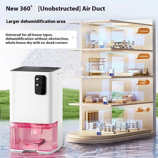 0818-1 1200ml Water Tank Semiconductor Dehumidifier for Home Silent Smart Moisture Remover - UK Plug - 2