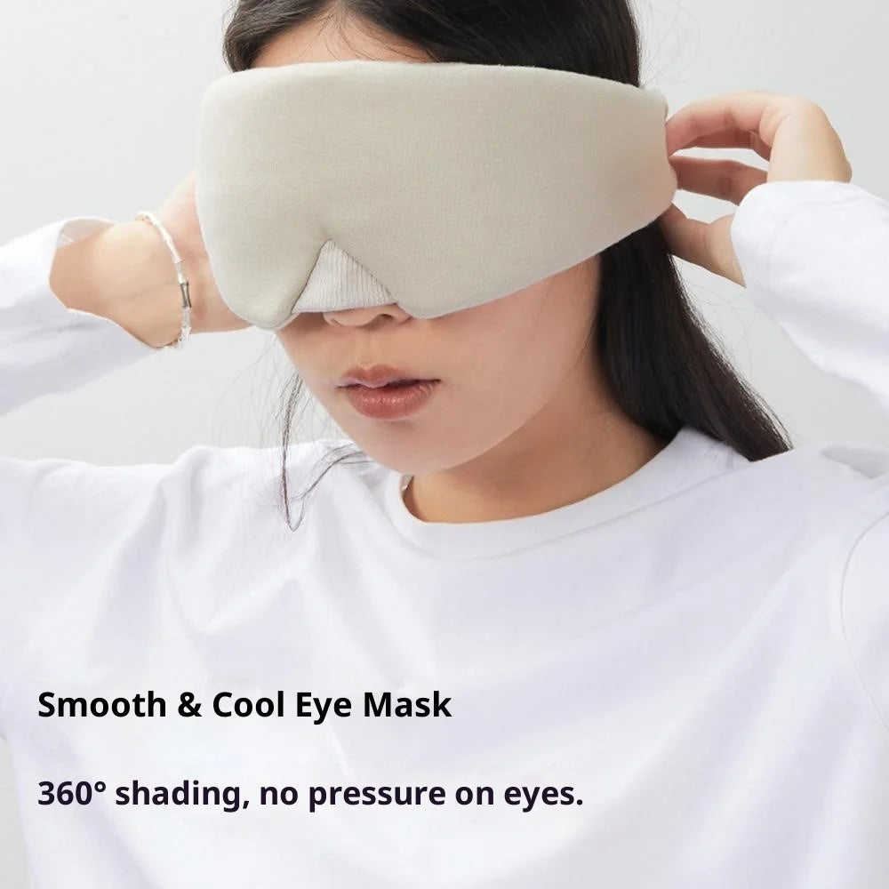 Breathable Sleeping Eye Mask No Pressure Portable Blackout Eyeshade for Travel Office Naps - Apricot - 2
