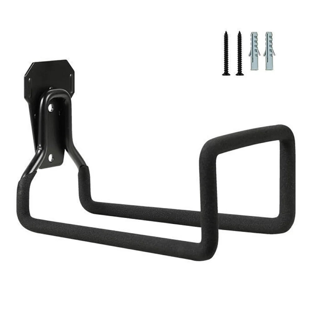 Space Saving Heavy Duty Wall Mounted Garage Storage Hanger for Garden Hose  /  Power Cord  /  Yard Tools Organizer - Black - 1