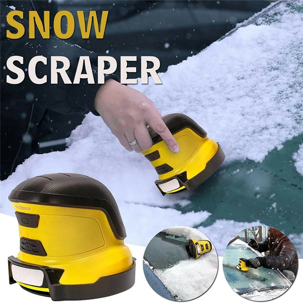 USB Rechargeable Snow Remover Electric Snow Scraper Car Glass Deicing and Defrosting Cleaning Tool - Yellow - 2