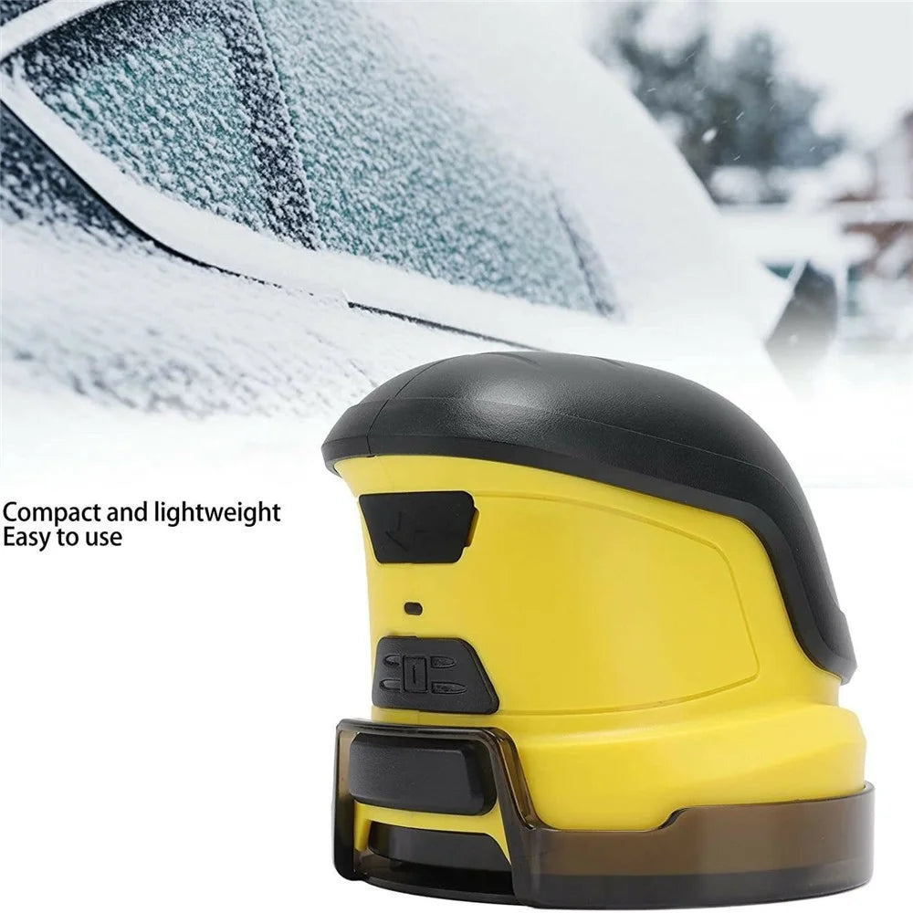 USB Rechargeable Snow Remover Electric Snow Scraper Car Glass Deicing and Defrosting Cleaning Tool - Yellow - 3